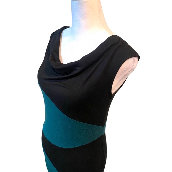 Green Envelope Black and Teal Color-block Print, Sleeveless Top Size Small - Picture 2 of 7